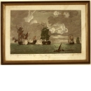 Grafik Sjöslag mellan ryska och turkiska fartyg 5/7 1770