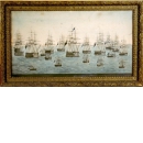 Akvarellmålning, Engelska flottans första division vid Vinga Sand