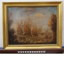 Oljemålning, sjödrabbning på 1600-talet