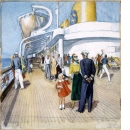 Akvarellmålning, Huvuddäck med passagerare